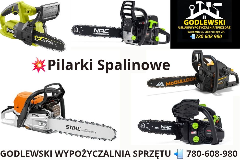 Wynajem! Pił spalinowych prowadnice 25,36,40 Wypożyczalnia!