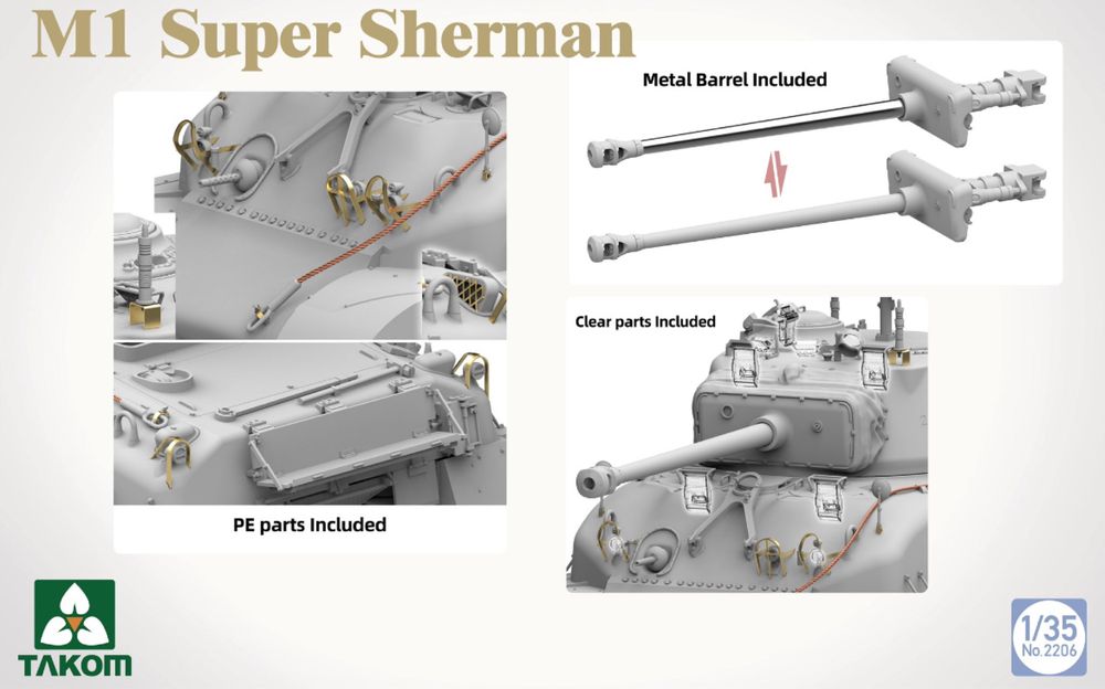 Czołg M1 Super Sherman model 2206 Takom