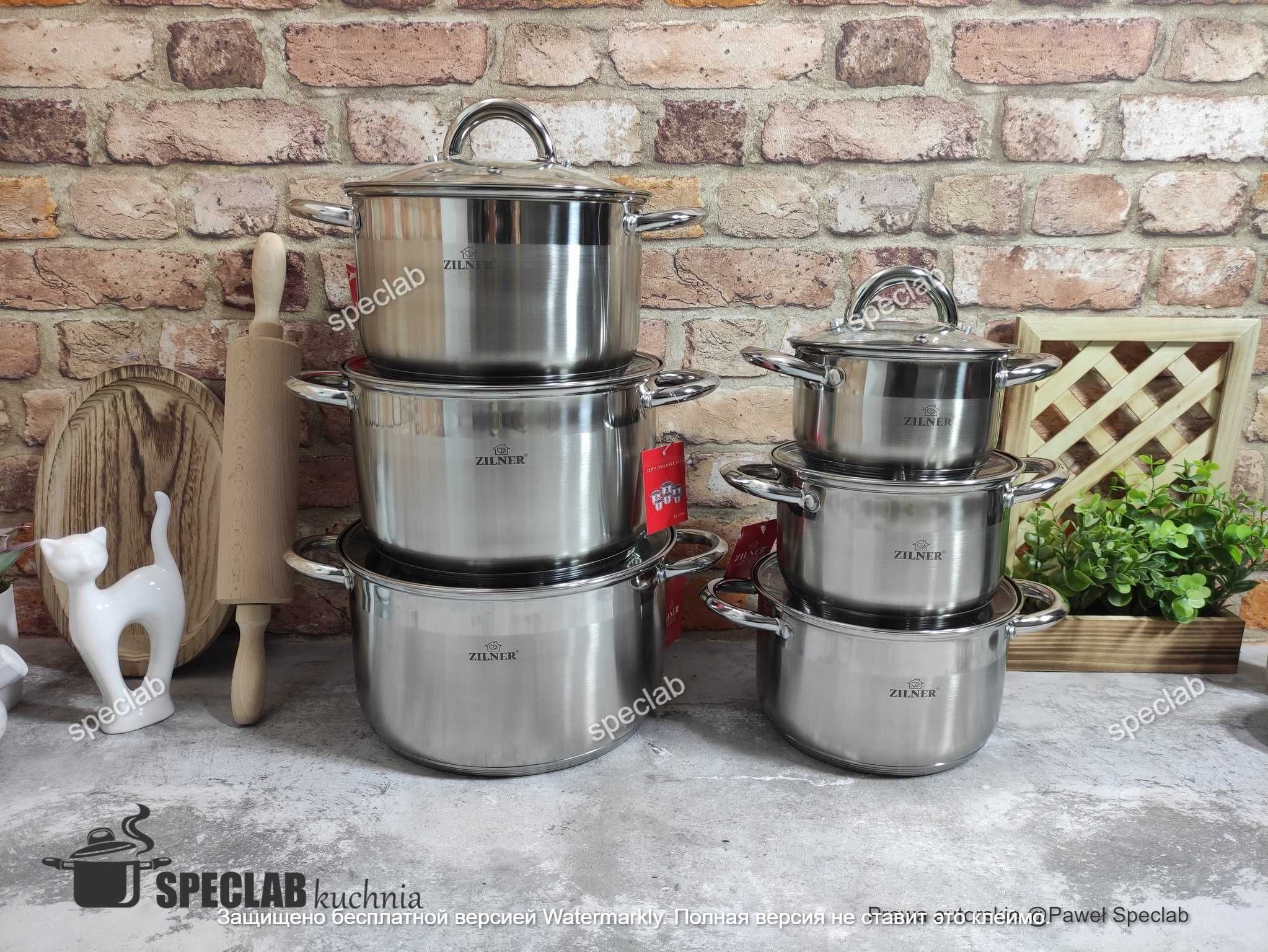 ZESTAW GARNKÓW 12 ELE ZILNER ZL-8109 Gaz, Indukcja, Halogen