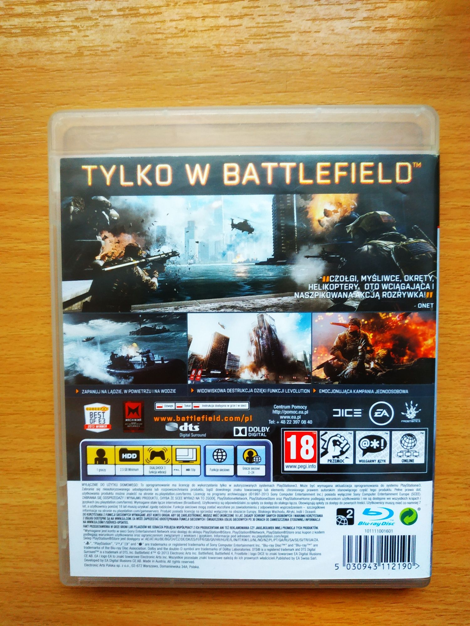 Battlefield 4 ps3, pl, stan bardzo dobry, możliwa wysyłka przez olx