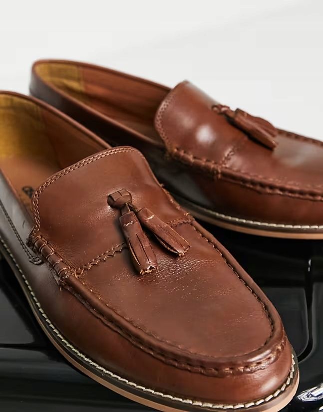 Asos Design 40,5 Brązowe Skórzane Mokasyny J28093