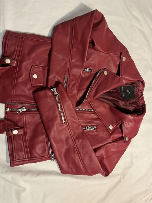 Bordowa ramoneska Zara S