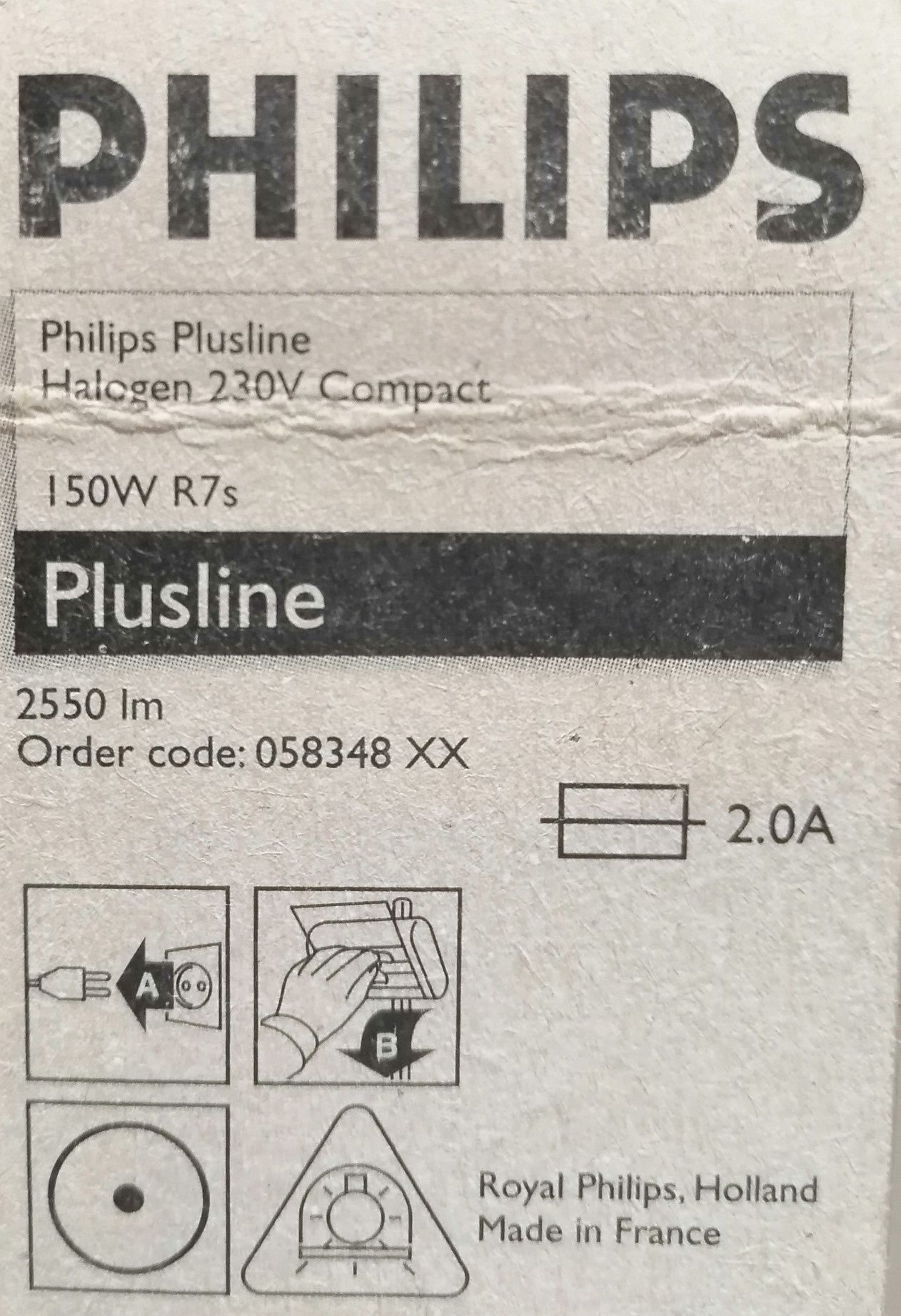 Галогенная линейная лампа Philips Plusline C 150W