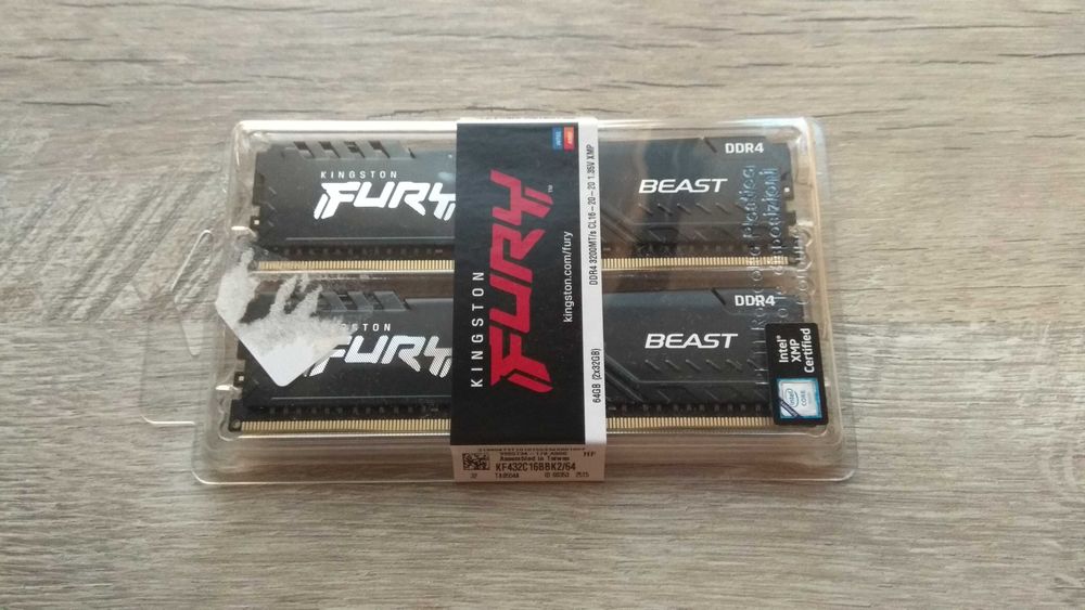 Оперативная память 64gb (2x32gb) Kingston FURY Beast DDR4-3200 HyperX