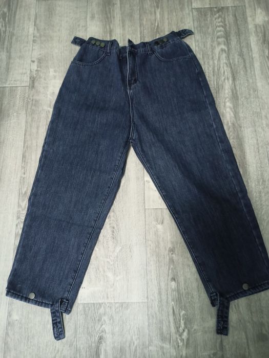 Мом джинсы mom jeans утепленные укороченные