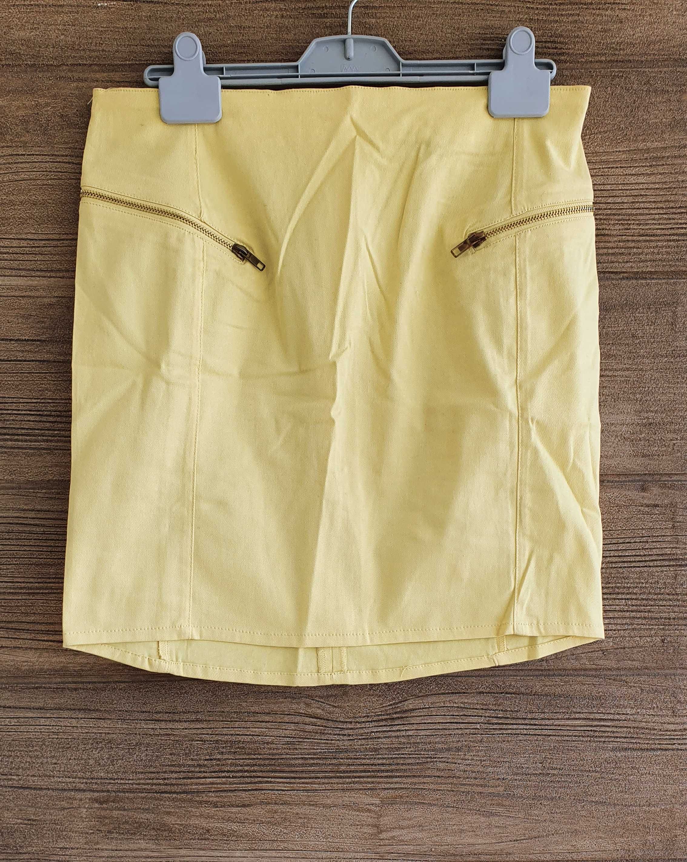 Spódnica spódniczka żółta zamki French Collection M 38