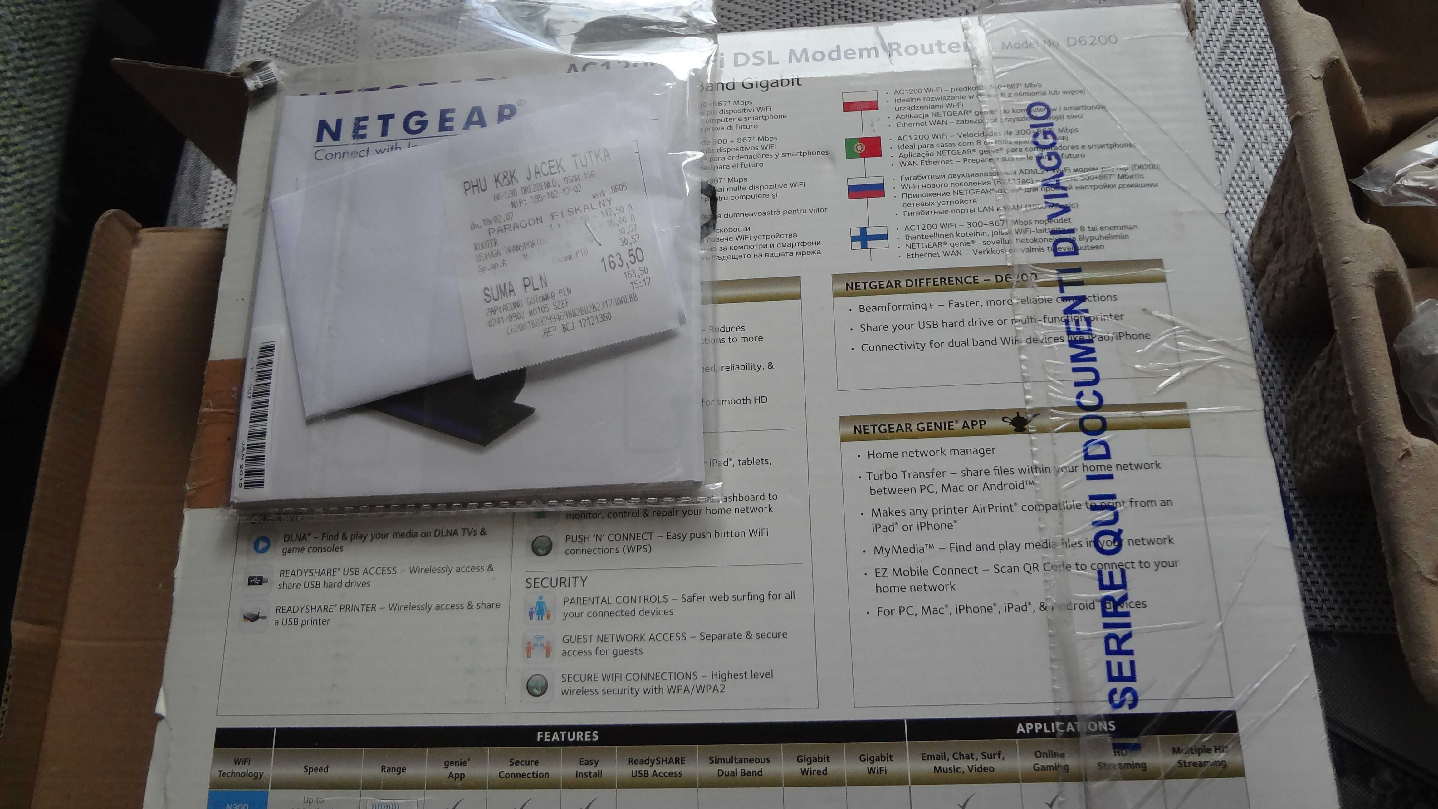 router Netgear D6200 (802.11a/b/g/n/ac 1200Mb/s) USB