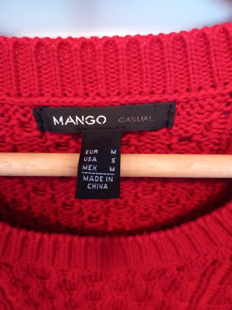 Czerwony sweter mango 38 m