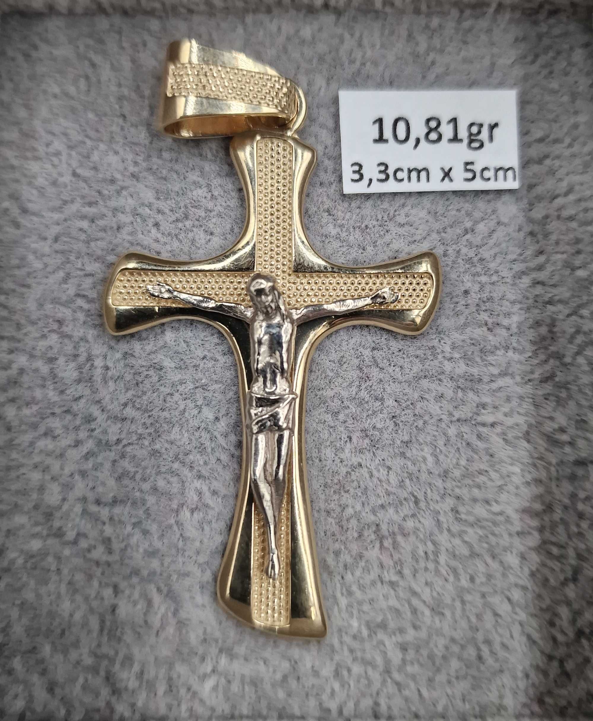 Krzyż 10,81gr złoto próby 585