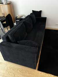 Sofa 3osobowa, rozkladana czarny sztruks