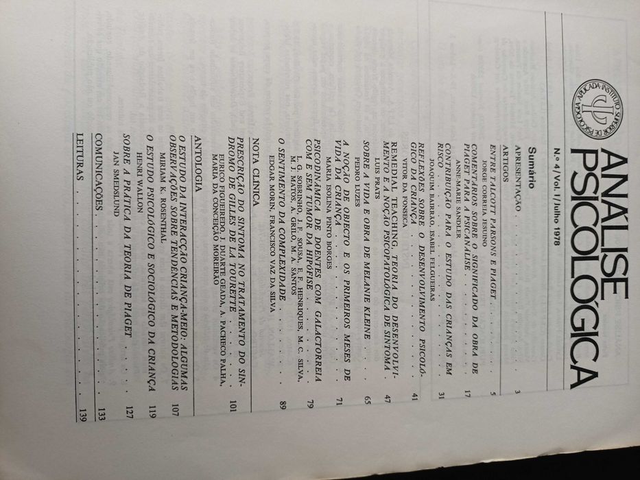 Análise Psicológica - Volume 1