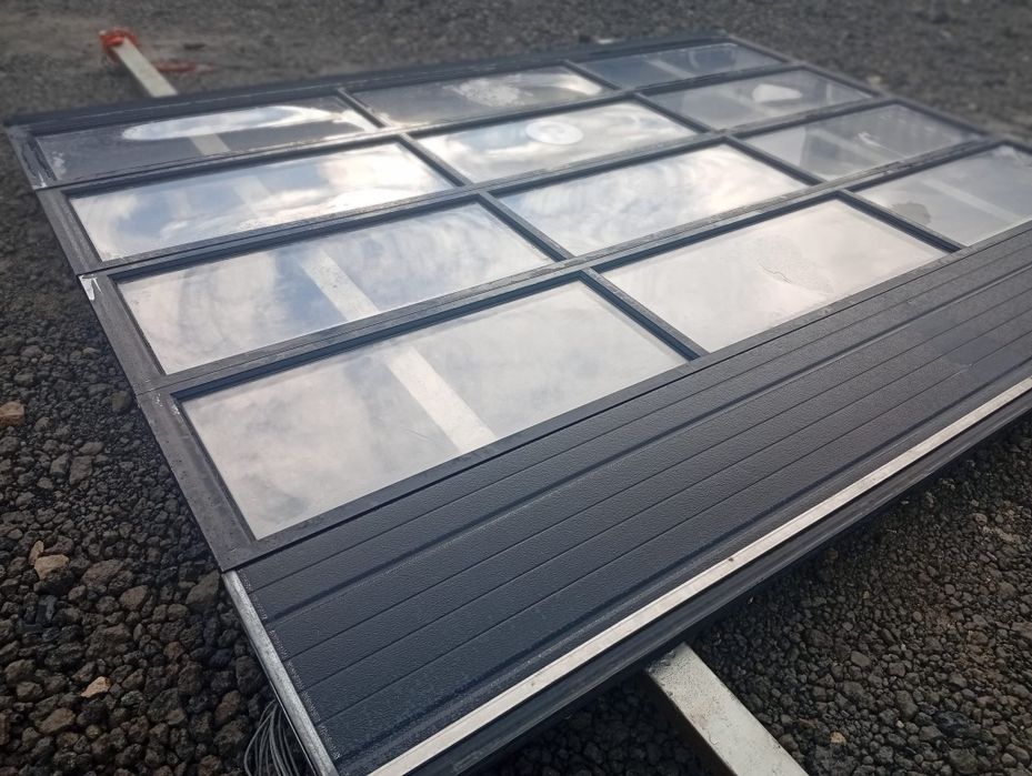 Brama przemysłowa garażowa grafit 391x291 wysoka TRANSPORT