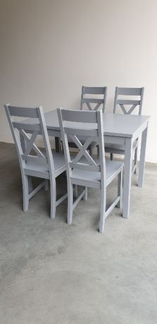 Komplet-4 krzesła + stół 110x70 do restauracji jadalni szary Producent