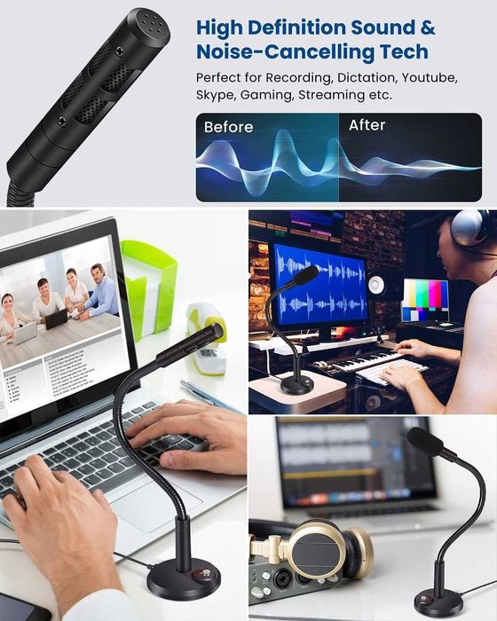 Mikrofon PC USB pojemnościowy przycisk wyciszenia gier stream EGM-01