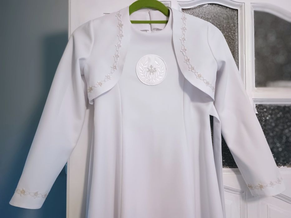 Alba komunijna z bolerkiem i torebką