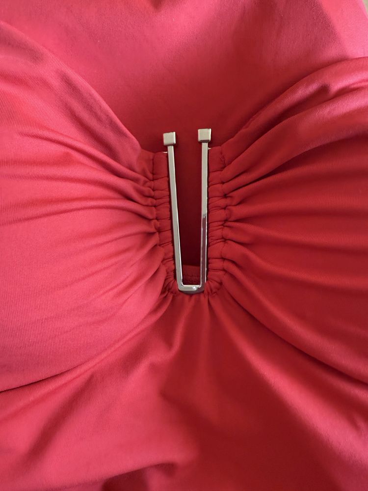 NEXT Czerwony strój kąpielowy jednoczęściowy 46 minimalist chic