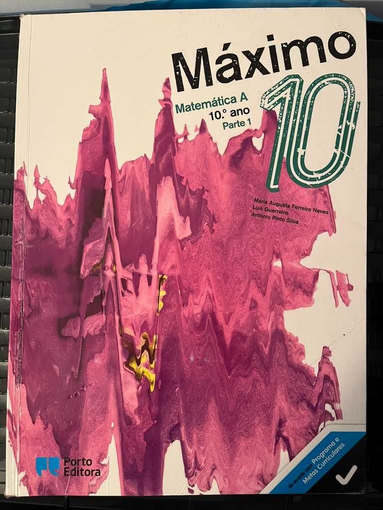 Manuais Máximo-Matemática A 10.º Ano Partes 1 e 2