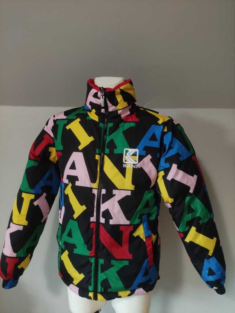 Kurtka Karl Kani puchowa dwustronna Retro reversible logo męska XS/S