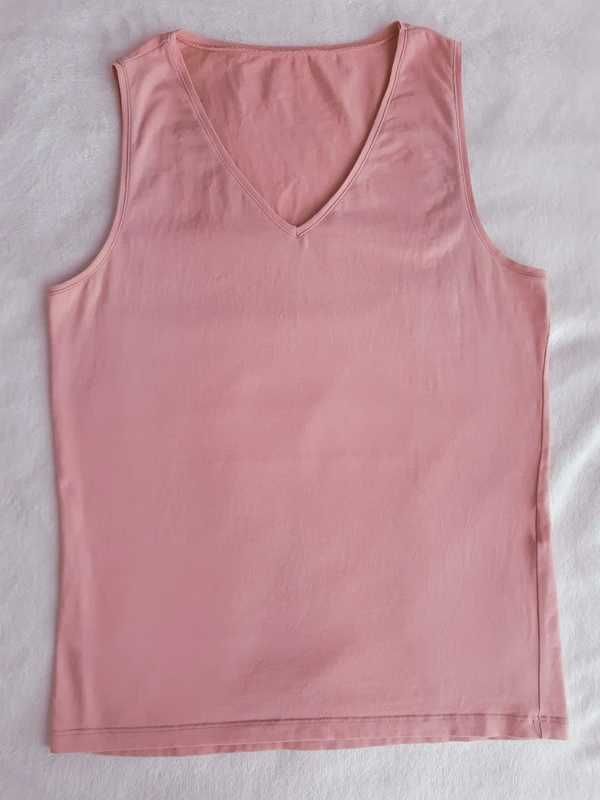 Camisola sem mangas com decote em v, tamanho M
