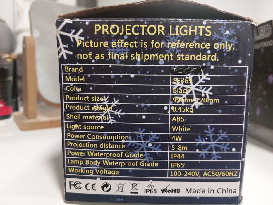 Проектор сніжинок, можна на подарунок-казкове свято вдома/на вулиці