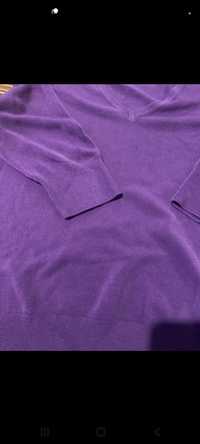 Sweterek fioletowy z długimi rękawami, rozm. XL.