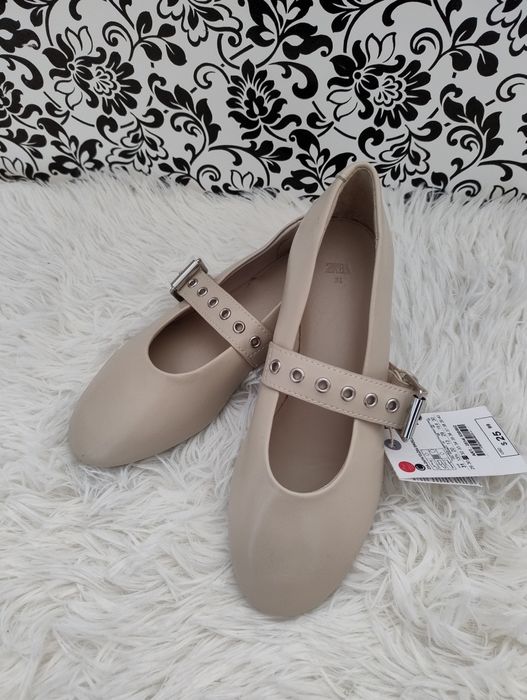Nowe beżowe baleriny dla dziewczynki Zara roz 31