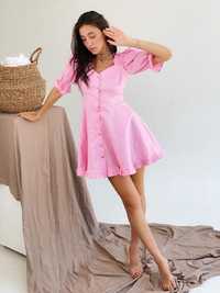 Сукня в стилі барбі barbie льон льняна рожева