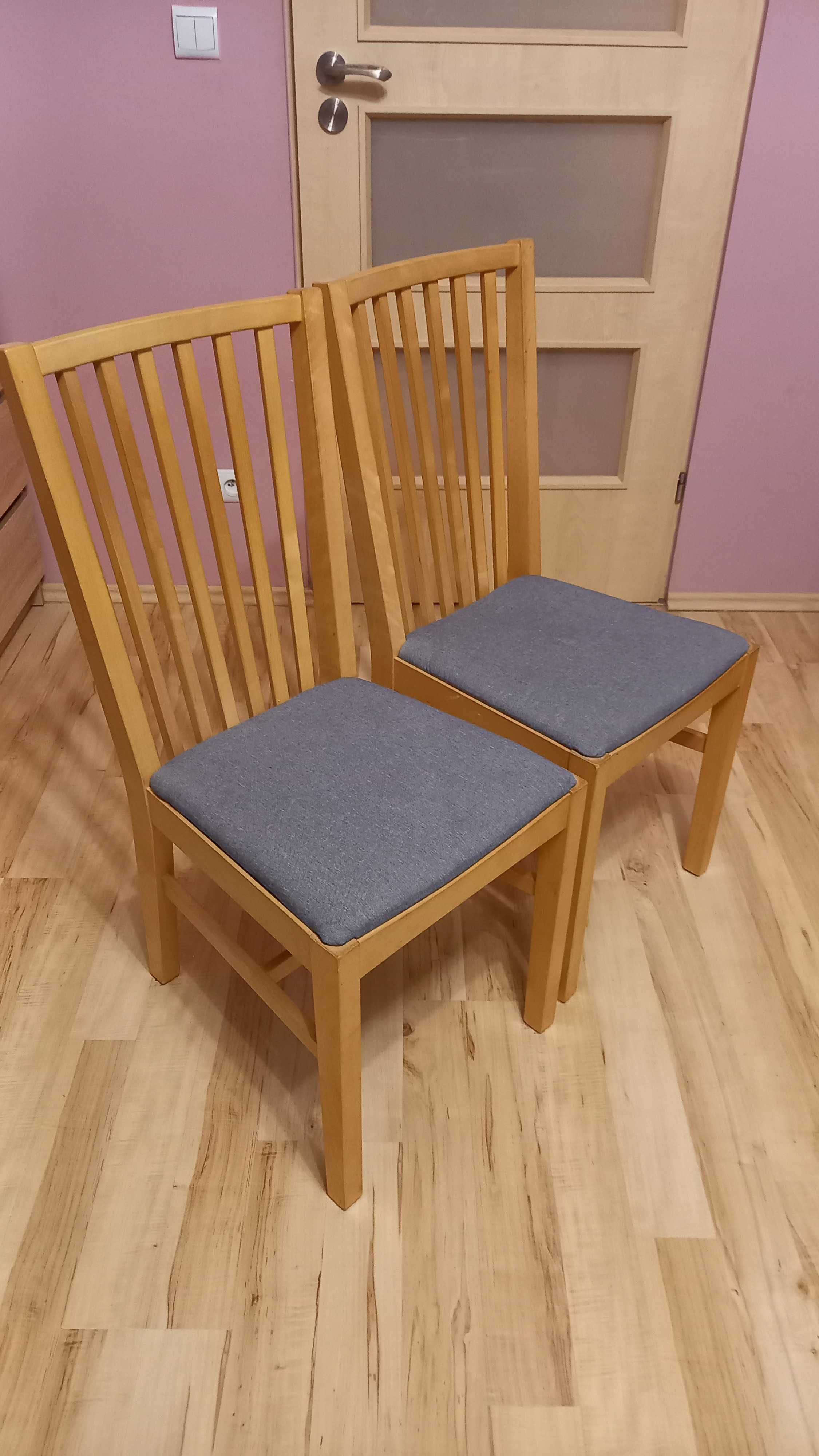 IKEA Ekedalen 2 krzesła tapicerowane dąb stan BDB cena za komplet!