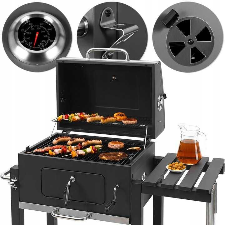Nowoczesny Duży Grill Ogrodowy + Żeliwny Ruszt — HIT Sezonu!