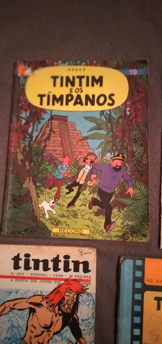 2 Livros Tintim + 2 Revistas Tintim