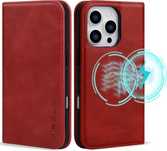 Etui z prawdziwej skóry do iPhone'a 16 Pro max z uchwytem na karty