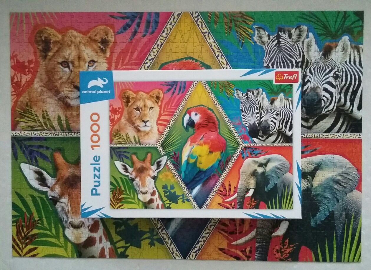 Trefl Puzzle 3 x 1000 elementów animal planet zwierzęta ułożone jeden