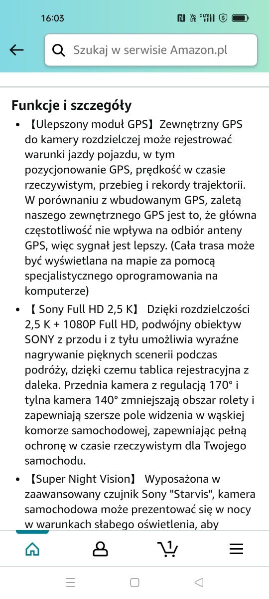 Rejestrator samochodowy z kamerą cofania, GPS DMYCO Car Dash Cam