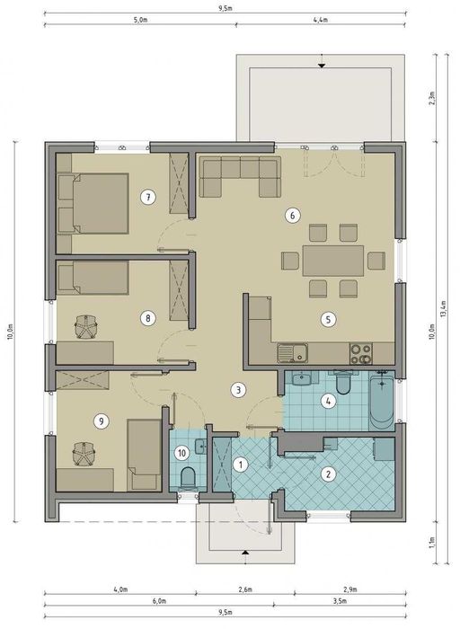 Dom szkieletowy kanadyjski Ramza A76 drewniany całoroczny budowa domów