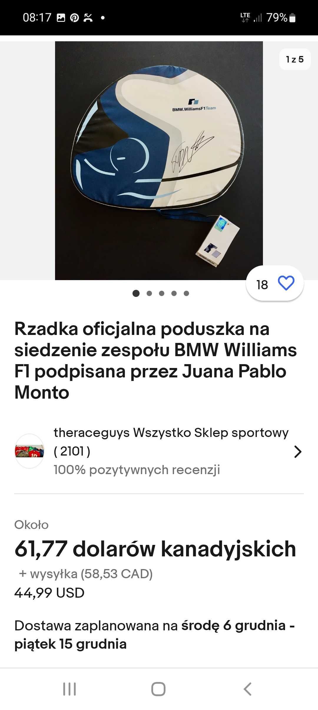 Poduszka BMW Williams F1