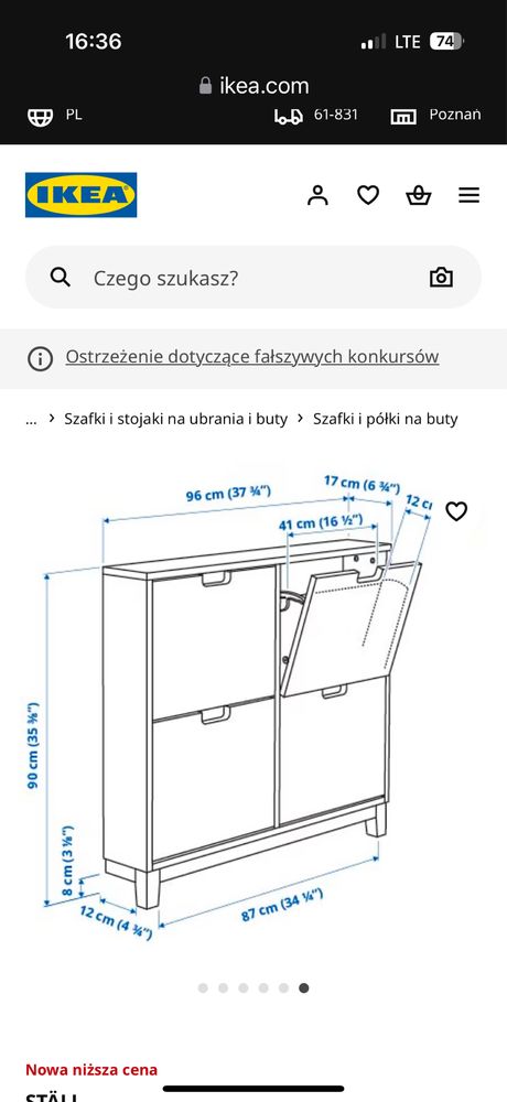 Szafka na buty nowa IKEA