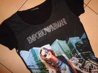 EMPORIO ARMANI  koszulka tshirt cyrkonie motor OKAZJA idealny stan M
