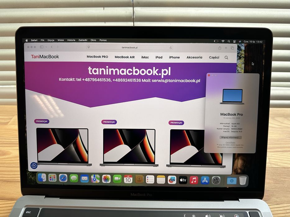 Laptop Apple MacBook pro 13 A2338 M2 16gb 512gb SSD space gray A+ Fv23