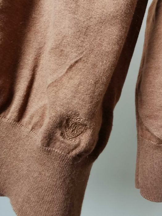 Massimo Dutti brązowy sweter jedwab kaszmir bawełna