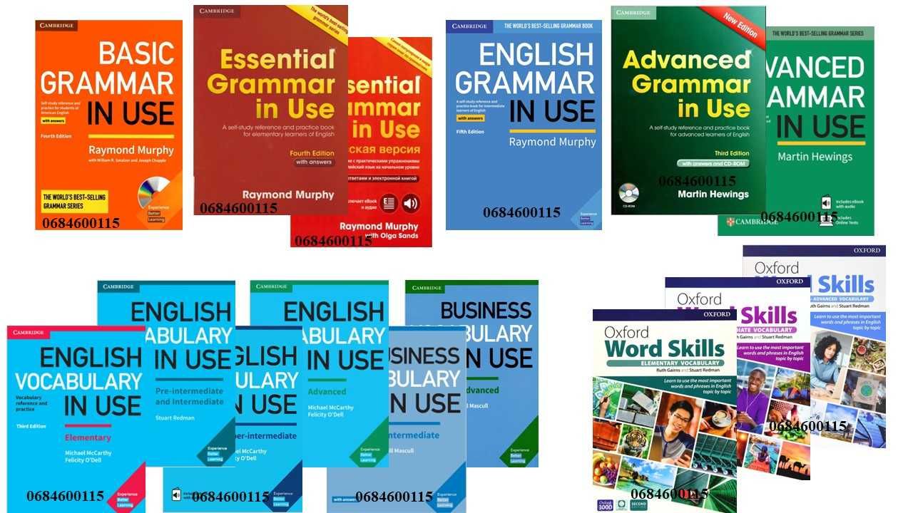English Vocabulary in Use, English Grammar in Use, Oxford Word Skills