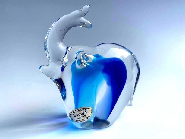 Słoń nalepka Gabbia Murano szklana figurka przycisk szkło włoskie