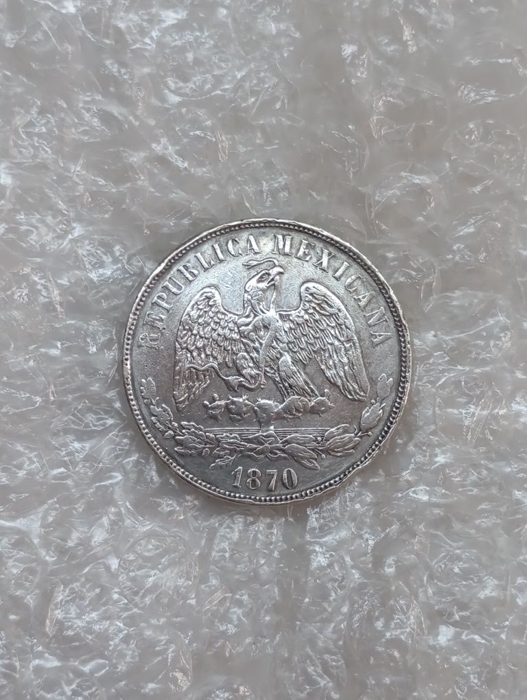 Moeda de prata mexicana 1870
