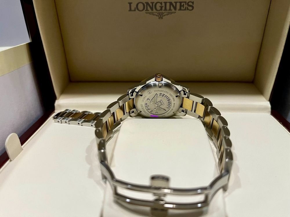 Longines Conquest Lady 29,5mm damski bikolor stal złoto 18k diamenty