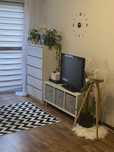 Lampa stojaca biala/drewno