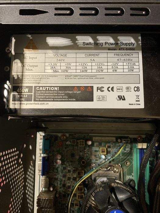 Блок питания Golden Field ATX SH500 450W