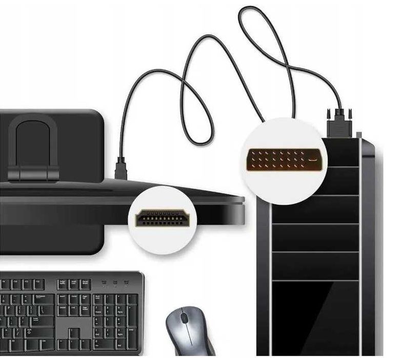 Kabel HDMI-DVI 5m GOLD DVI Full HD * Video-Play Wejherowo