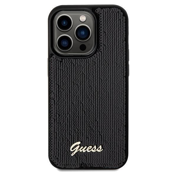 Etui Guess Sequin Script Metal Na Iphone 14 Pro - Czarne