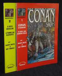 Livros BD Conan Saga volumes 1 e 2 Futura 1988