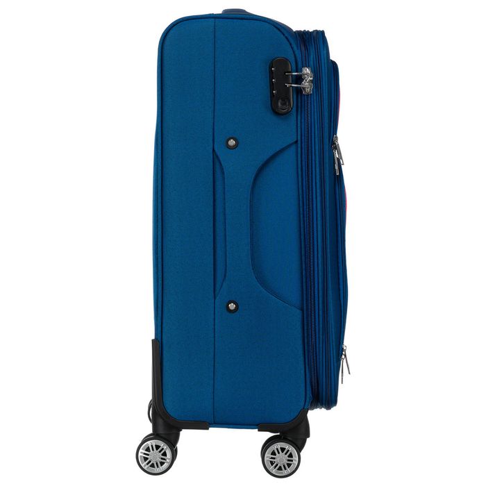 zestaw walizek podróżnych w niebiesko-czerwonym kolorze - peterson