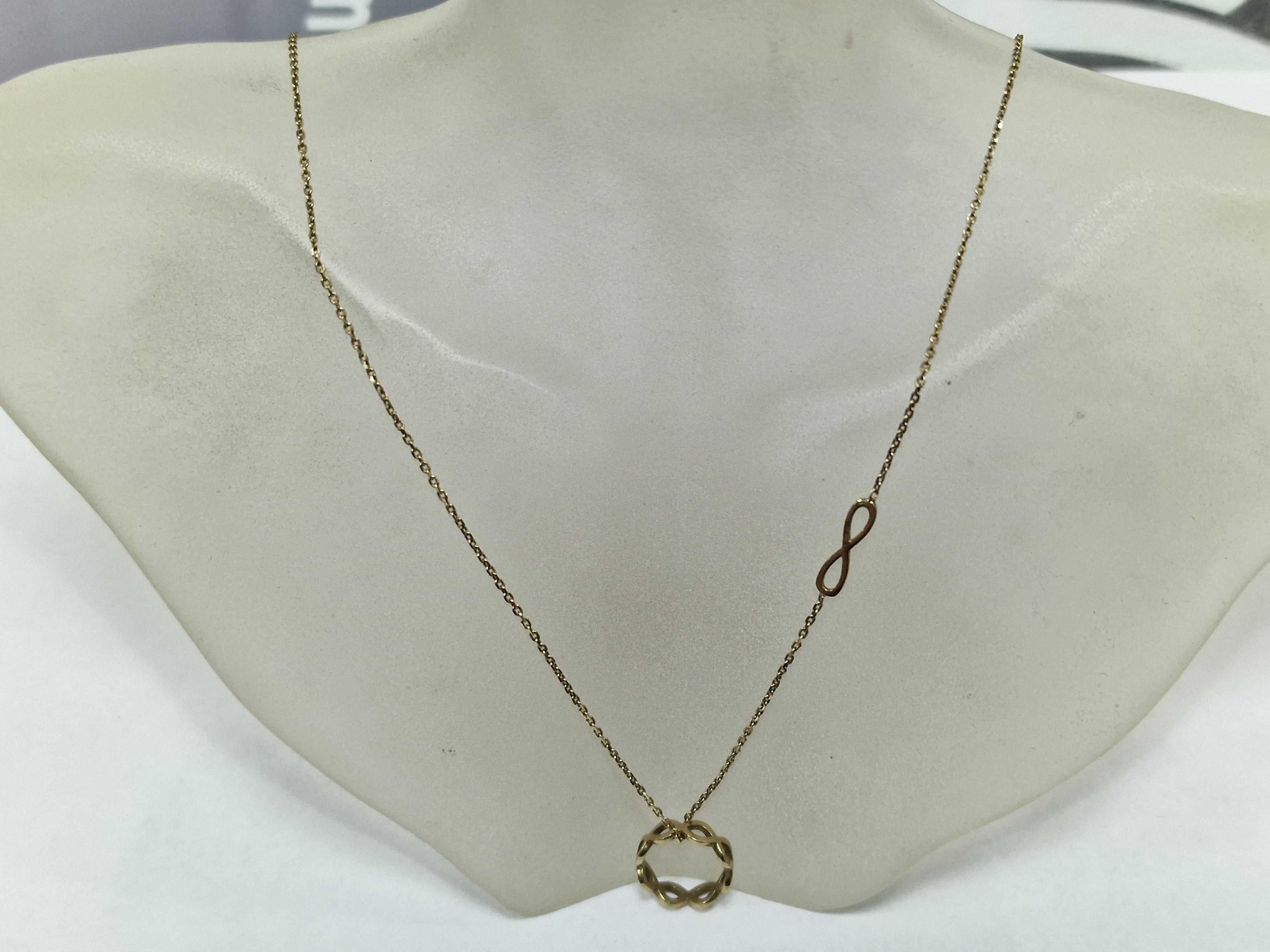 Złoty łańcuszek damski/ 333/ 2.14 gram/ 45cm/ część ozdobna/ nowoczesn
